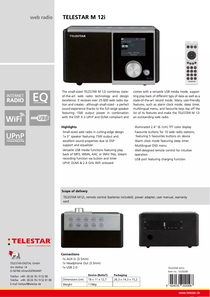 Imagen de la primera página del manual del dispositivo DIRA M 12i