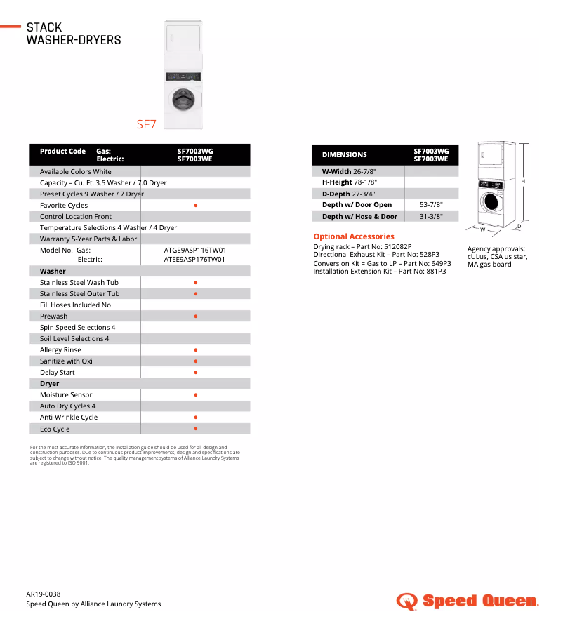 Imagen de la primera página del manual del dispositivo SF7003WG