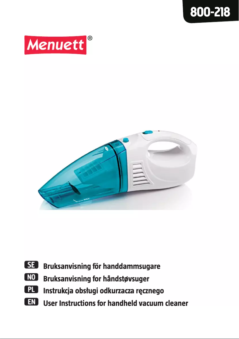 Página nº 1 - Manual de usuario Menuett 800-218