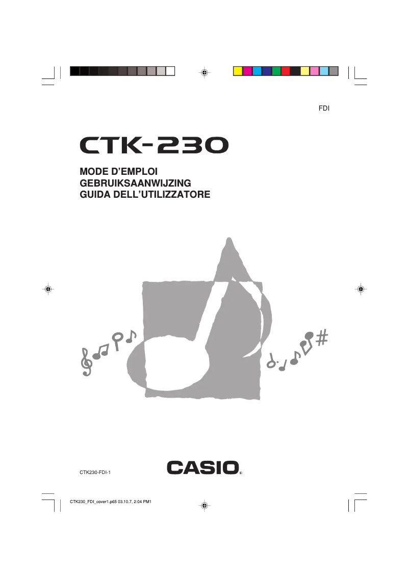 Imagen de la primera página del manual del dispositivo CTK-230