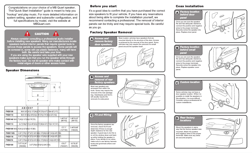 Página nº 1 - Manual de usuario MB Quart FKB169