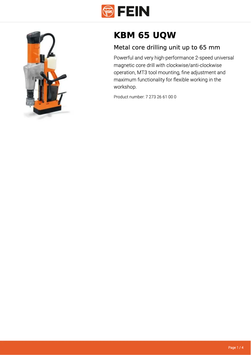 Imagen de la primera página del manual del dispositivo KBM 65 UQW