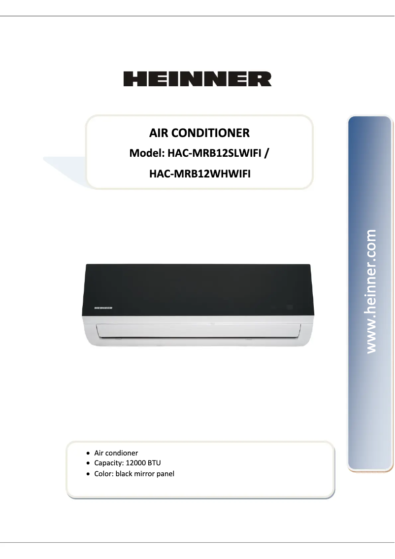Imagen de la primera página del manual del dispositivo HAC-MRB12WHWIFI
