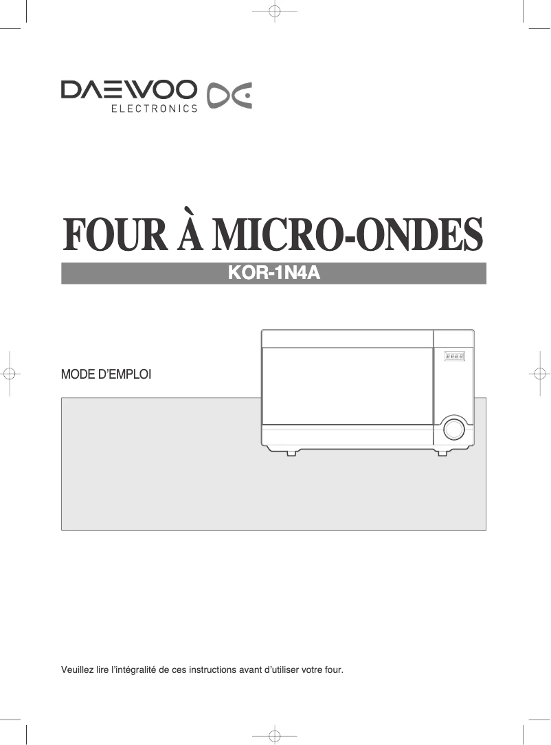 Imagen de la primera página del manual del dispositivo KOR-1N4A