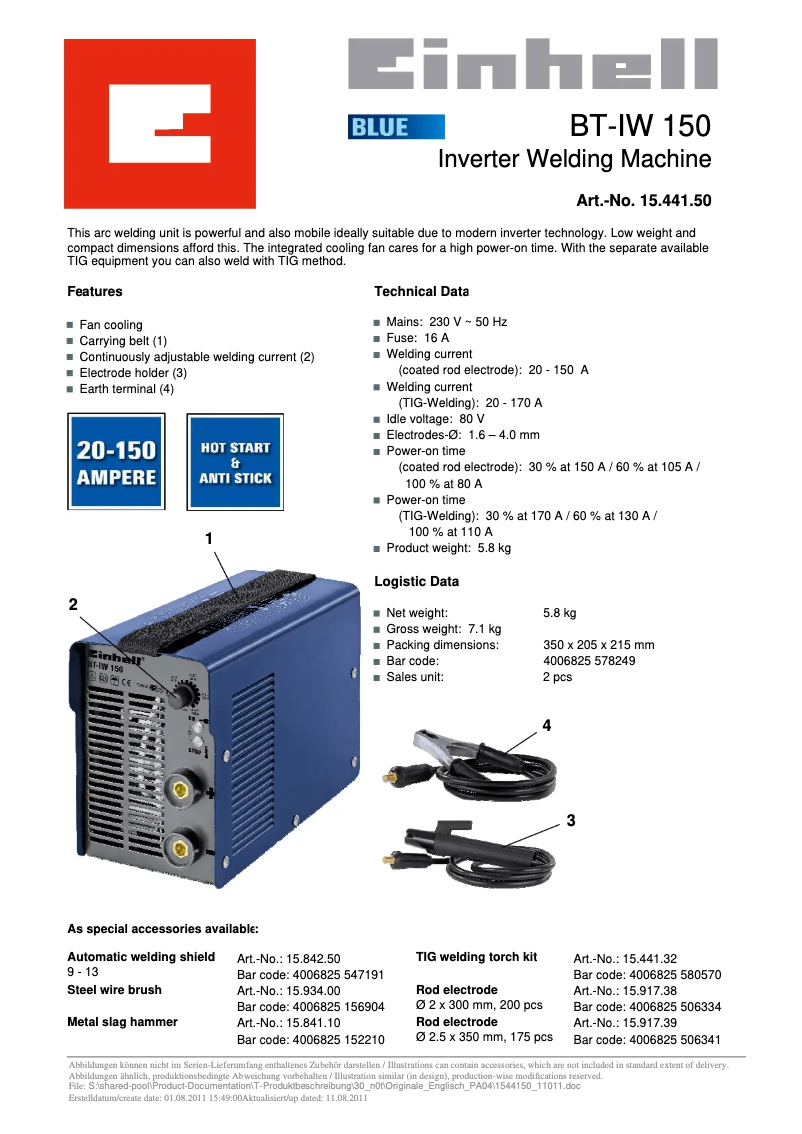 Imagen de la primera página del manual del dispositivo BT-IW 150