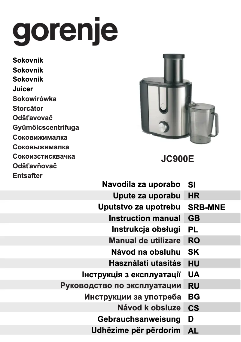 Imagen de la primera página del manual del dispositivo JC900E