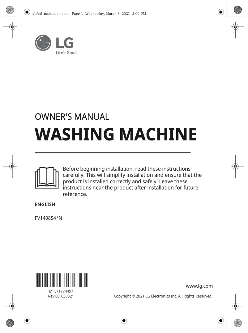 Imagen de la primera página del manual del dispositivo FV1408S4VN