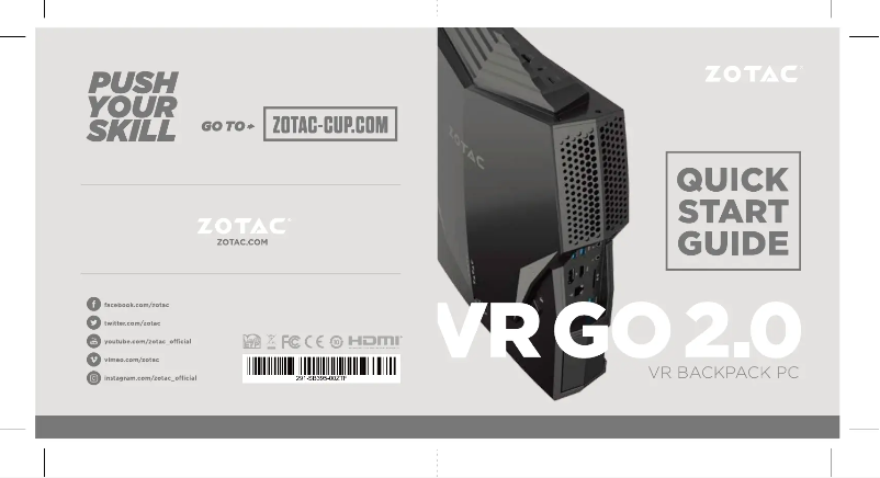 Imagen de la primera página del manual del dispositivo VR GO 2.0