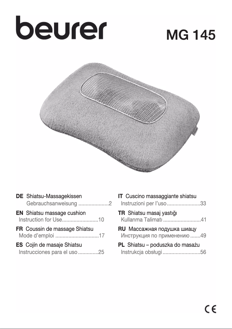 Página 1 del manual Manual de usuario Beurer MG 145