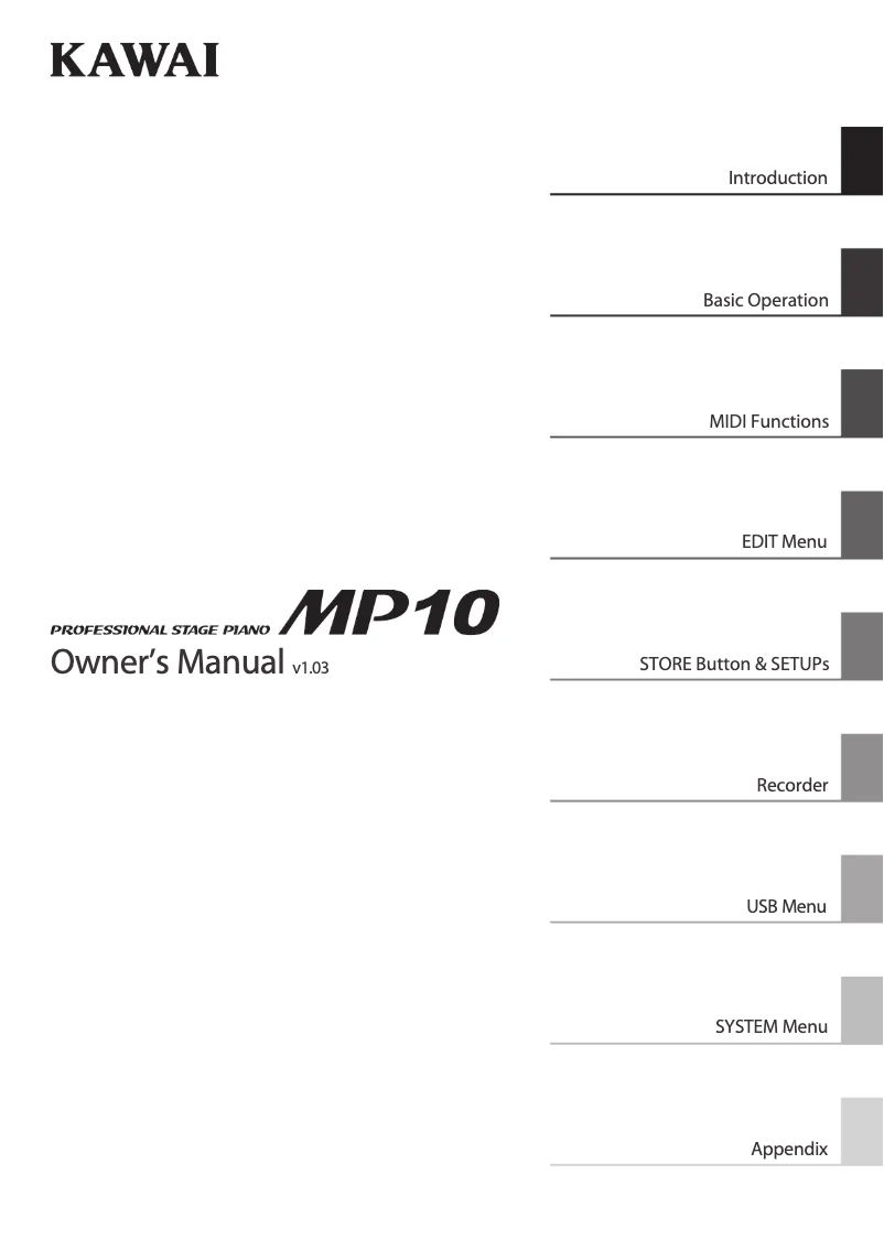 Página 1 del manual Manual de usuario Kawai MP10