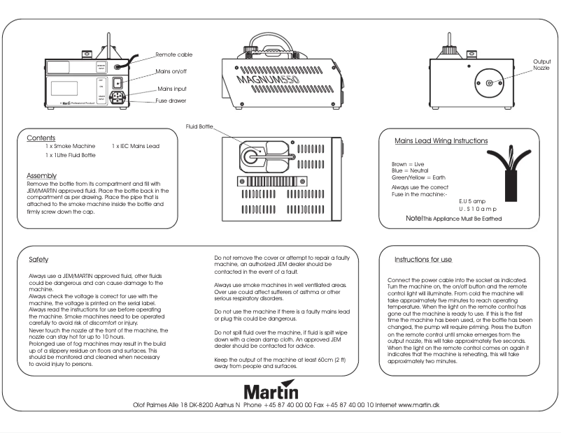 Página 1 del manual Manual de usuario Martin Magnum 550