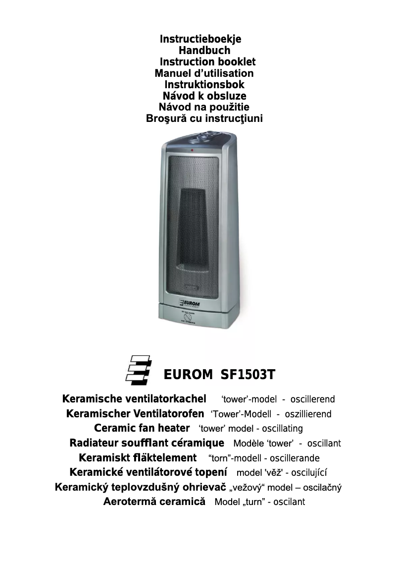 Imagen de la primera página del manual del dispositivo SF1503T