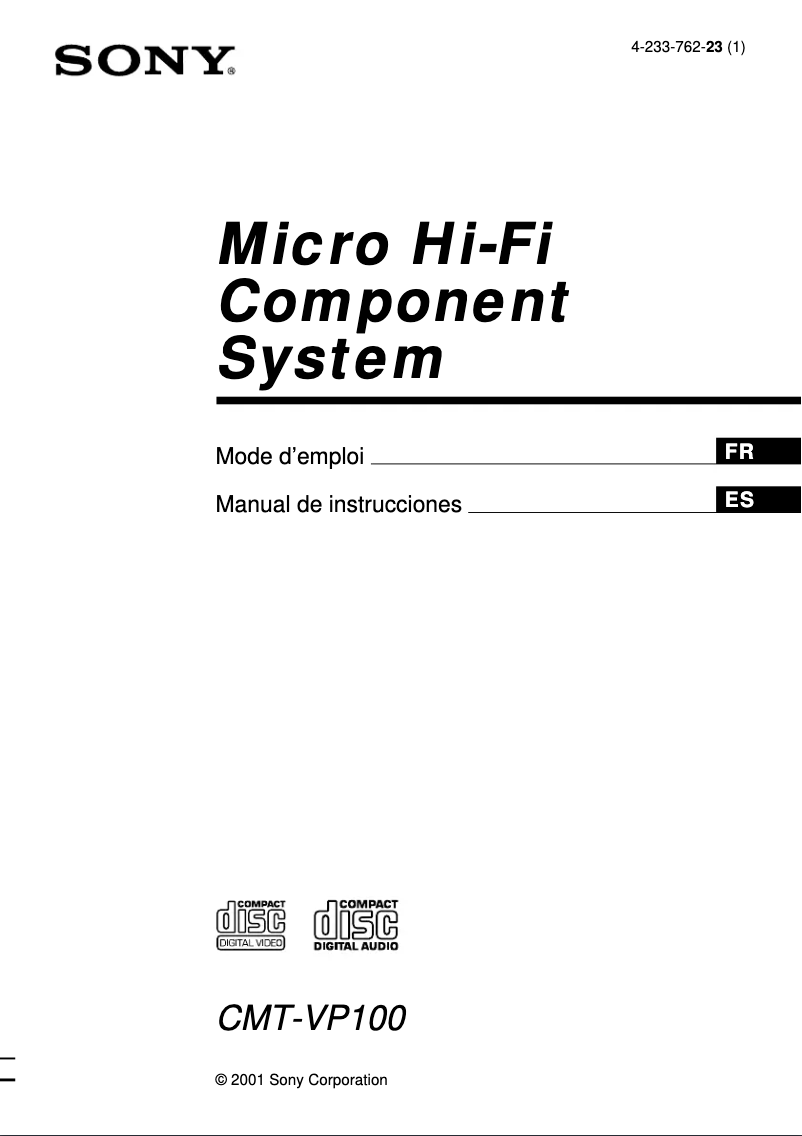 Página 1 del manual Manual de usuario Sony CMT-VP100