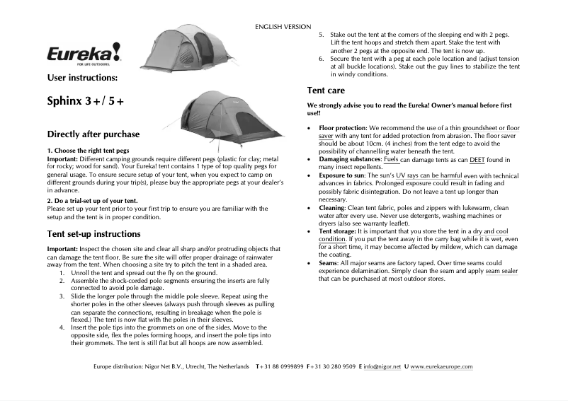 Página nº 1 - Manual de usuario Eureka Sphinx 3+