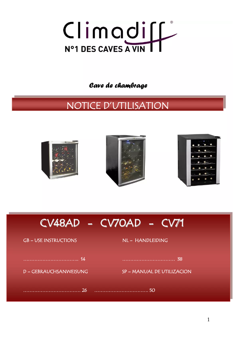 Imagen de la primera página del manual del dispositivo CV48AD