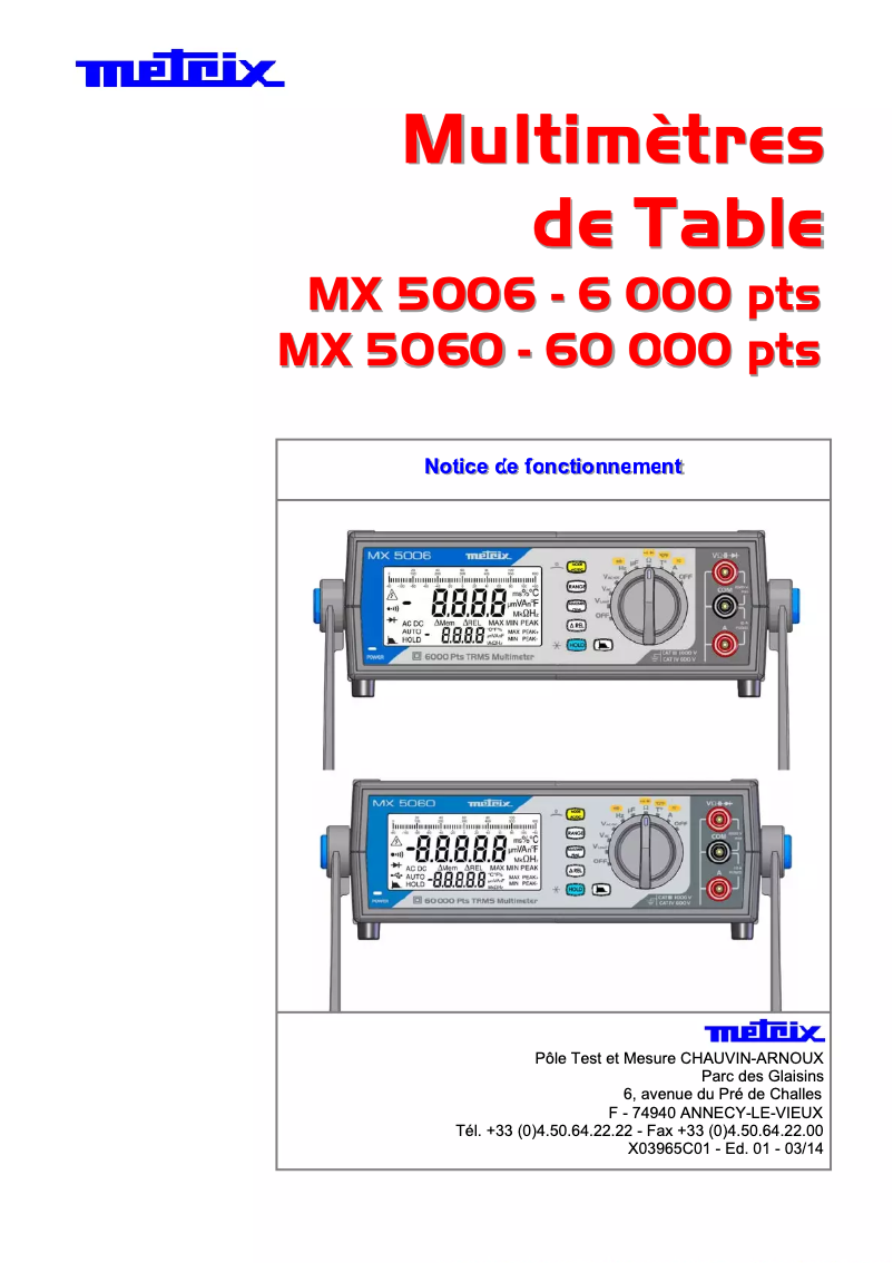 Imagen de la primera página del manual del dispositivo MX5006