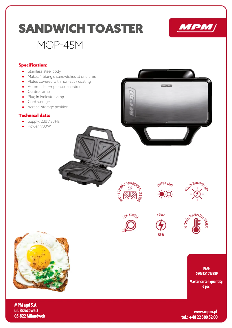 Imagen de la primera página del manual del dispositivo MOP-45M