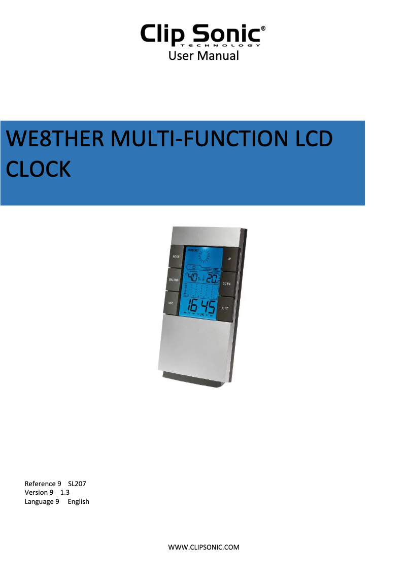 Imagen de la primera página del manual del dispositivo SL207