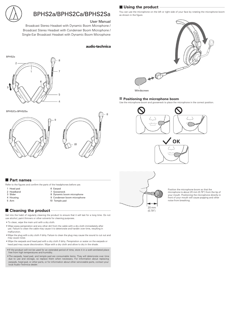 Imagen de la primera página del manual del dispositivo BPHS2Ca