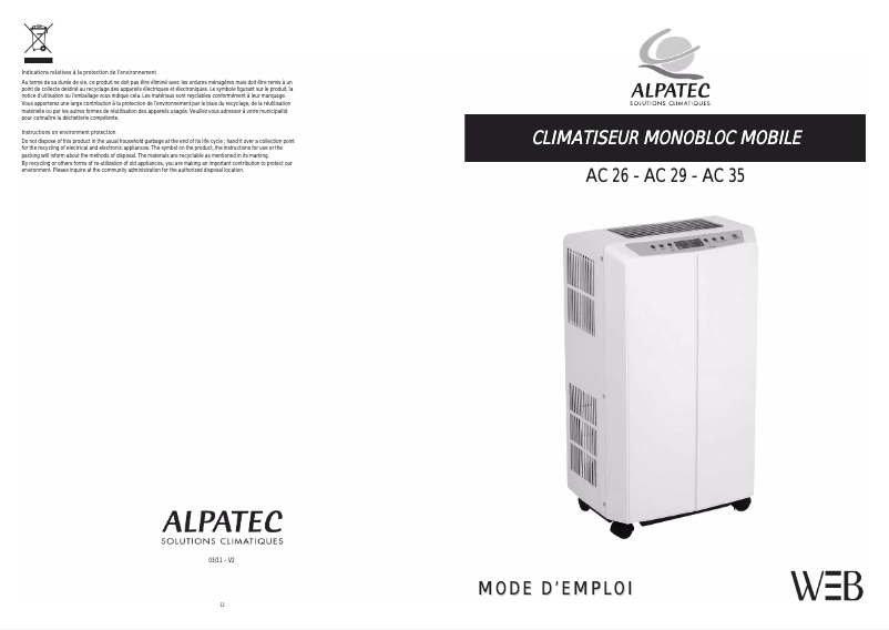 Imagen de la primera página del manual del dispositivo AC 26