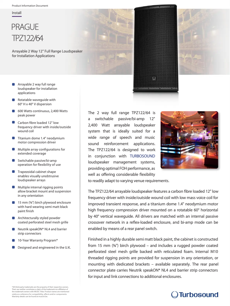 Imagen de la primera página del manual del dispositivo Prague TPZ122/64