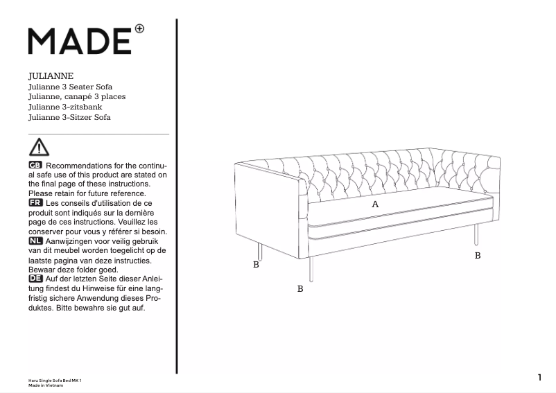 Imagen de la primera página del manual del dispositivo Julianne