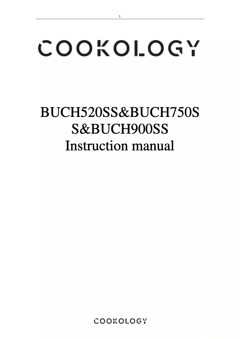 Página 1 del manual Manual de usuario Cookology BUCH520SS
