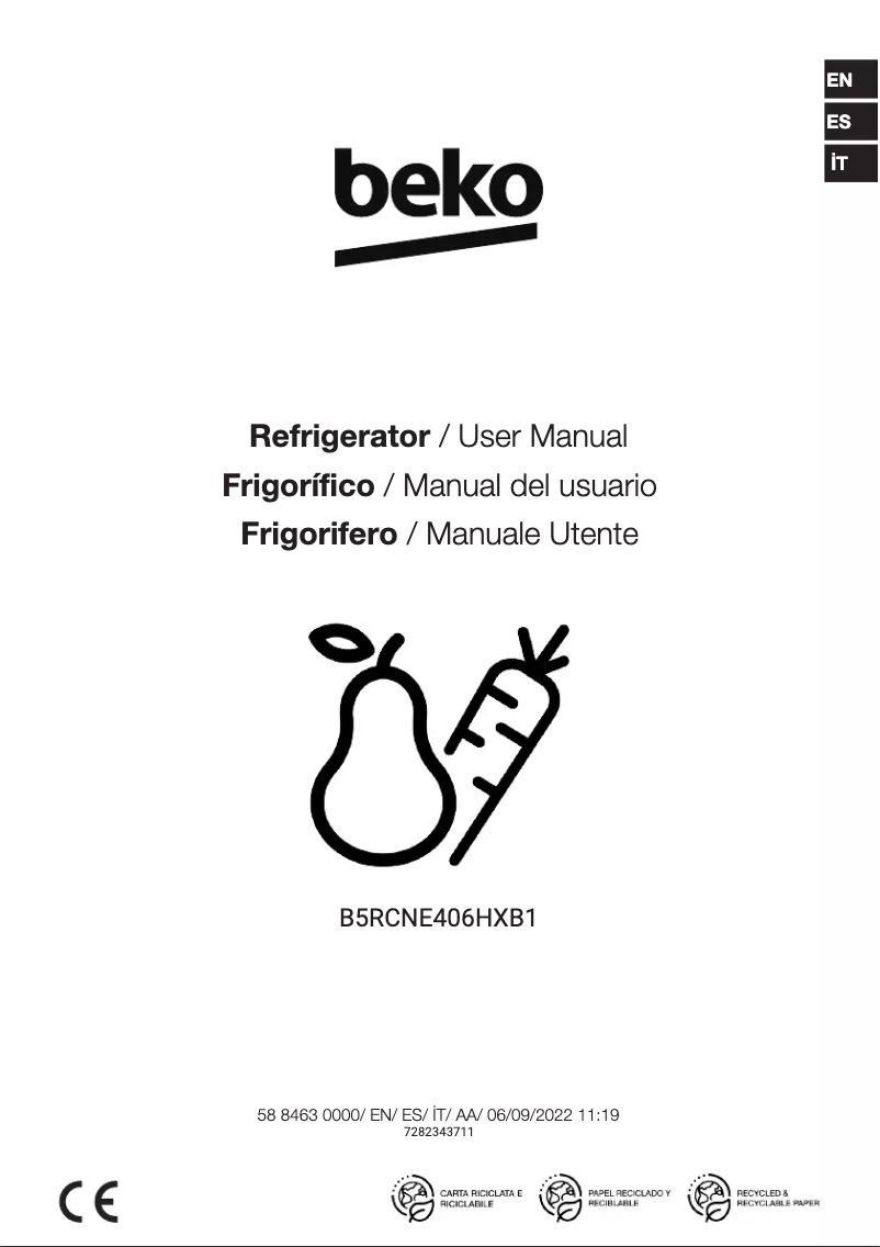 Página 1 del manual Manual de usuario Beko B5RCNE406HXB1