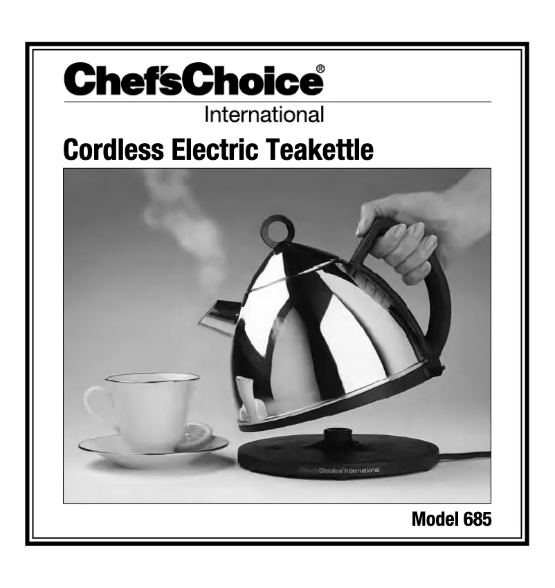 Página 1 del manual Manual de usuario Chef's Choice International 685