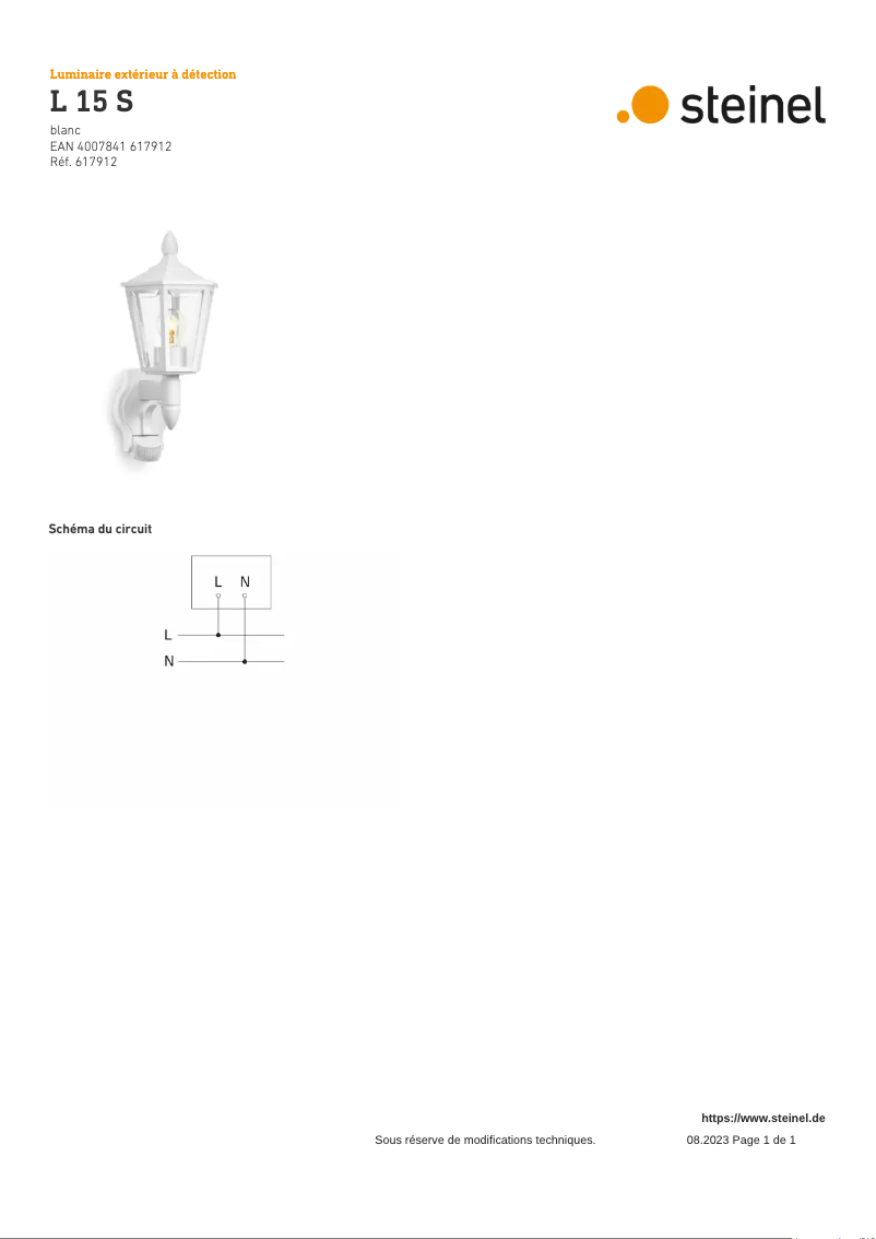 Imagen de la primera página del manual del dispositivo L 15 S