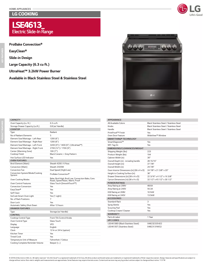Imagen de la primera página del manual del dispositivo LSE4613ST