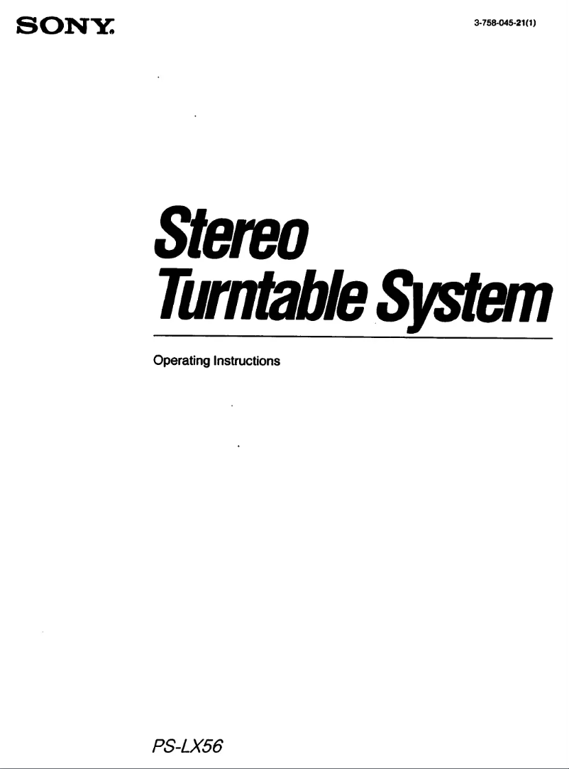 Página 1 del manual Manual de usuario Sony PS-LX56