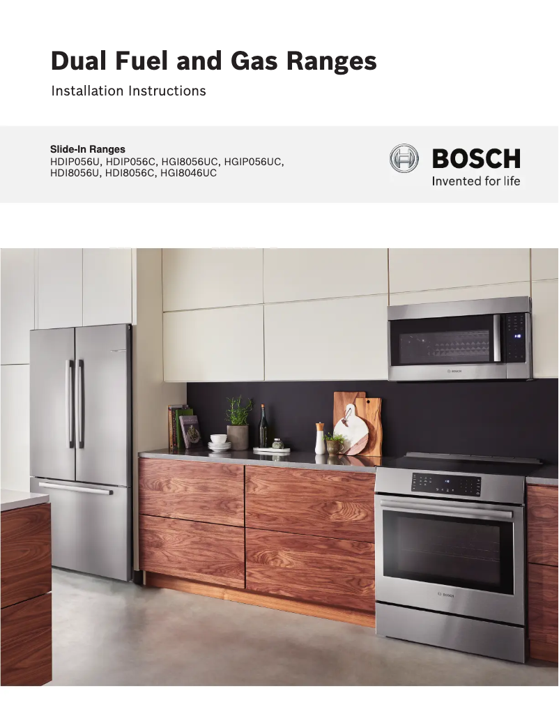 Página nº 1 - Guía de instalación Bosch HDI8056U