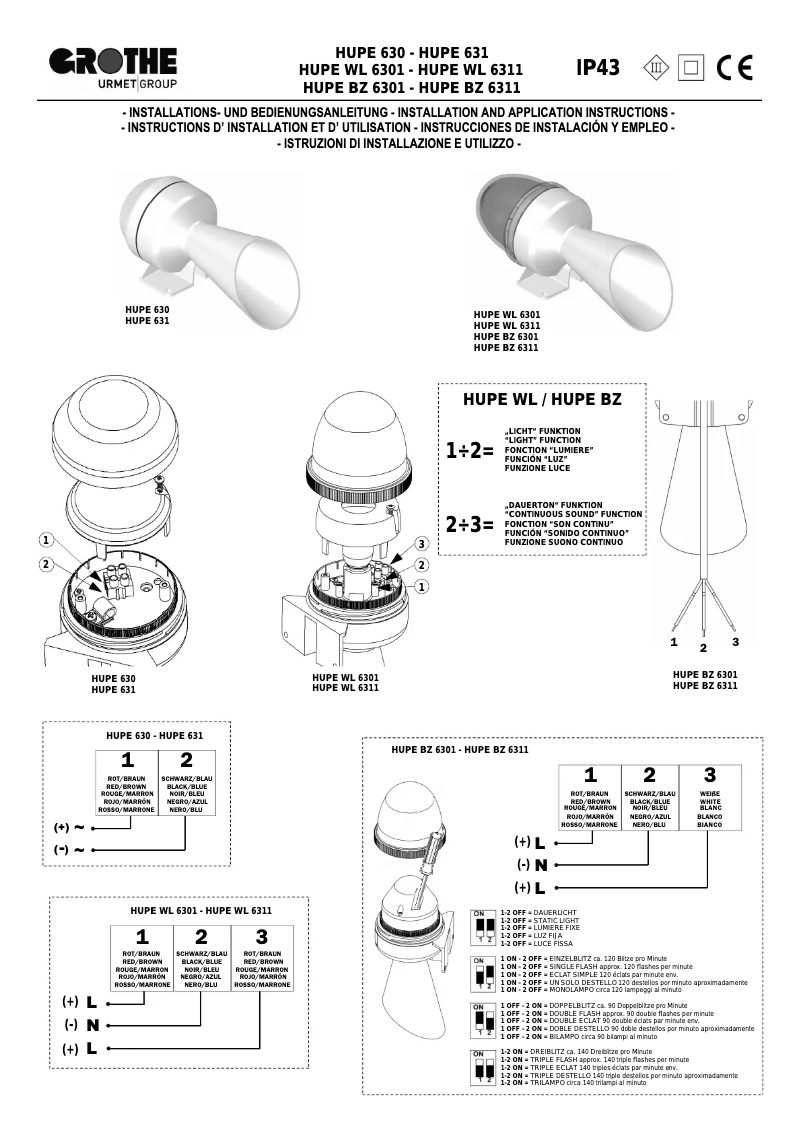 Página nº 1 - Manual de usuario Grothe HUPE 630 8V AC