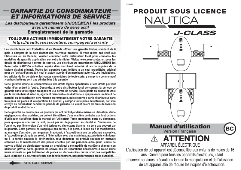 Imagen de la primera página del manual del dispositivo J-Class