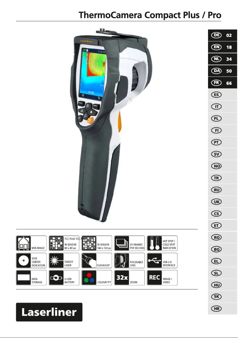 Imagen de la primera página del manual del dispositivo ThermoCamera-Compact Plus