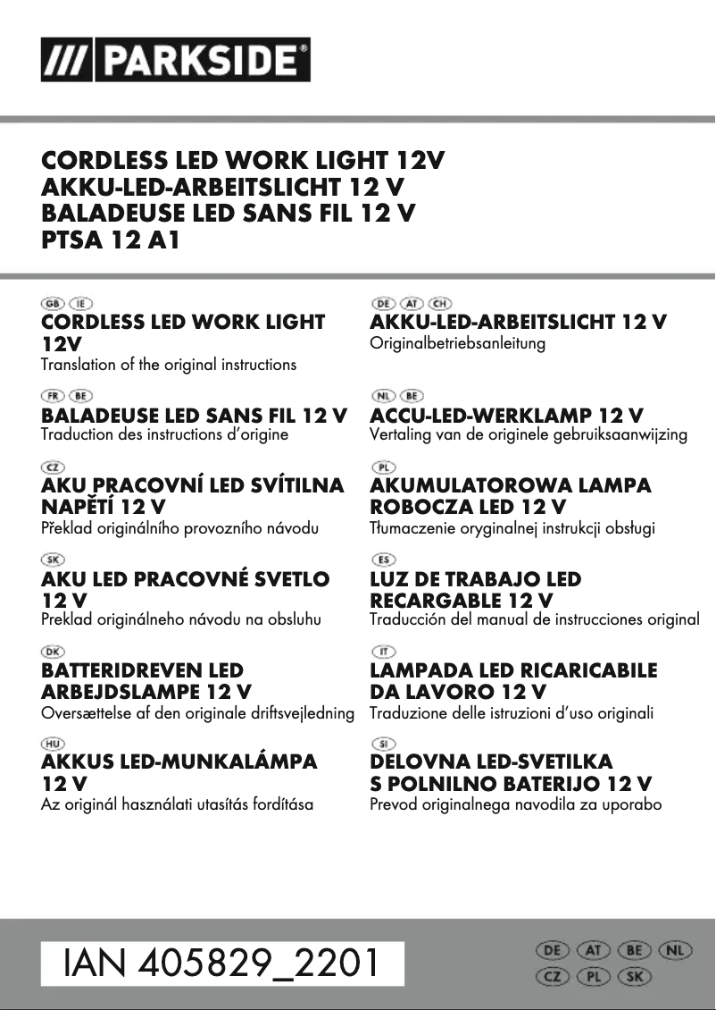 Página 1 del manual Manual de usuario Parkside PTSA 12 A1