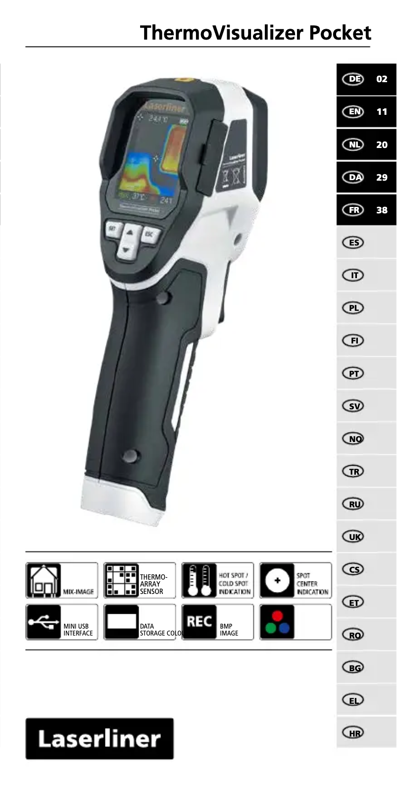 Imagen de la primera página del manual del dispositivo ThermoVisualizer Pocket