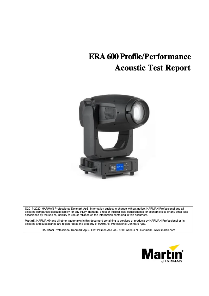 Imagen de la primera página del manual del dispositivo ERA 600 Profile