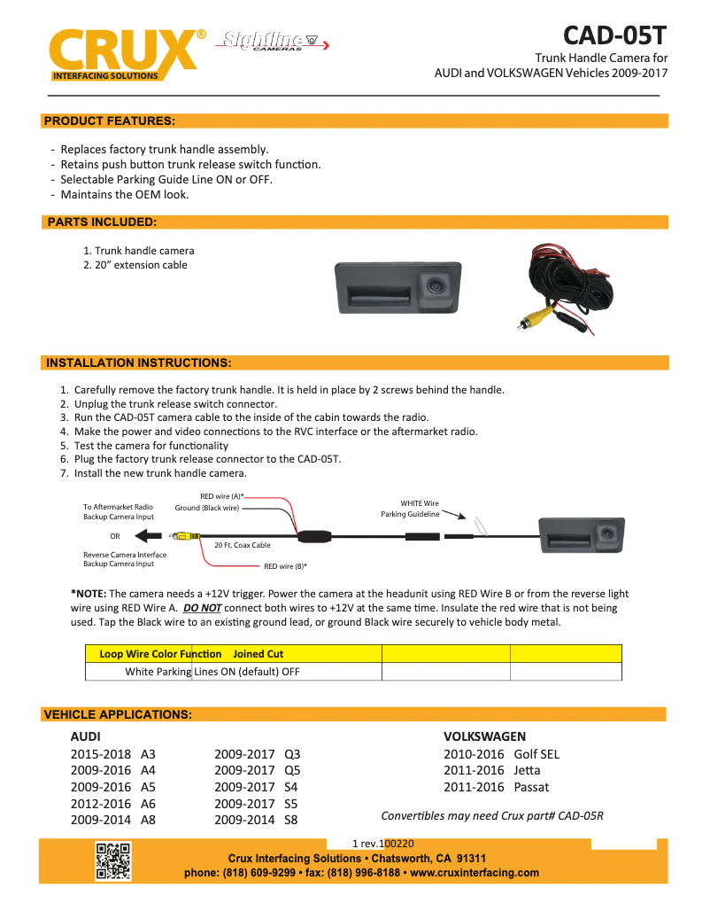 Imagen de la primera página del manual del dispositivo CAD-05T