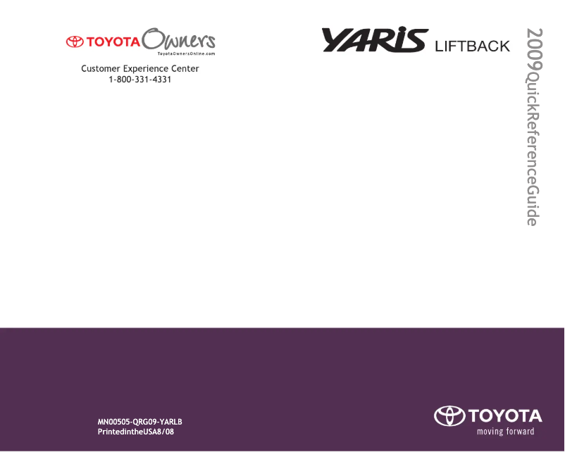 Imagen de la primera página del manual del dispositivo Yaris Hatchback (2009)