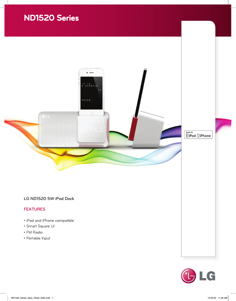 Imagen de la primera página del manual del dispositivo ND1520