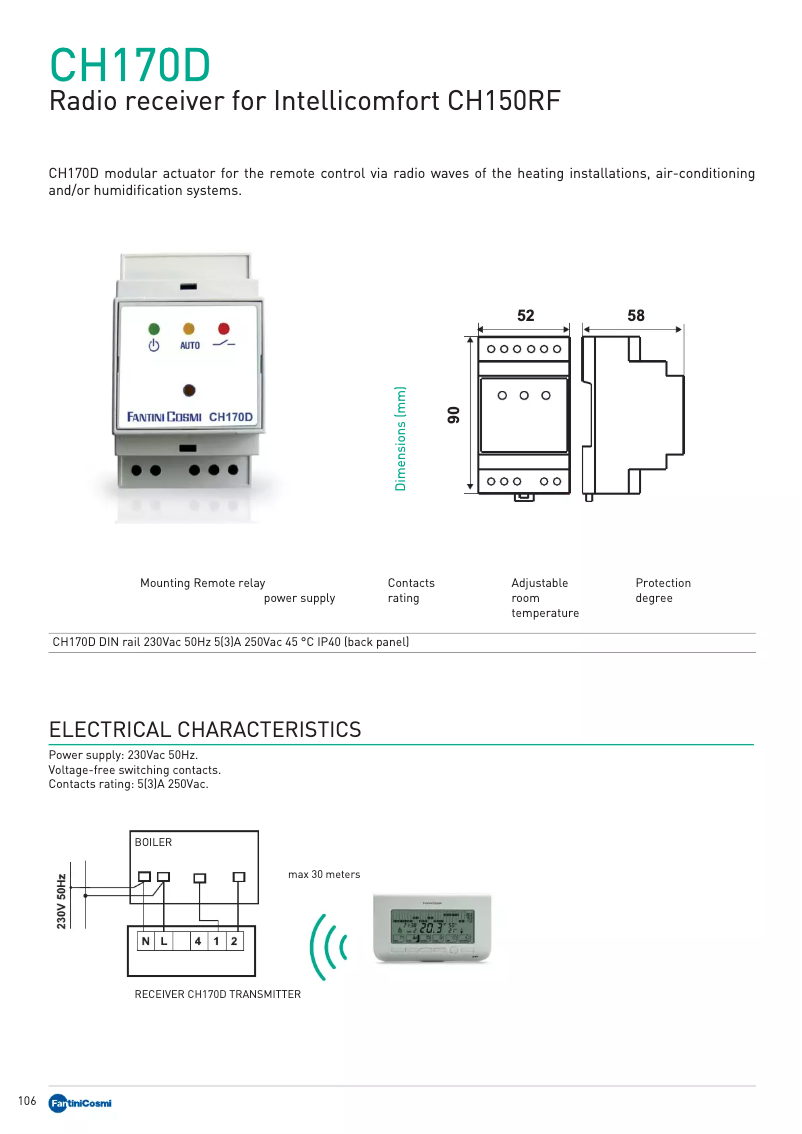 Imagen de la primera página del manual del dispositivo CH170D