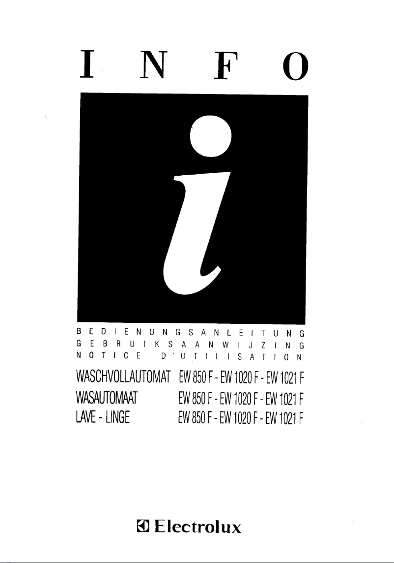 Página 1 del manual Manual de usuario Electrolux EW 1021t ewt