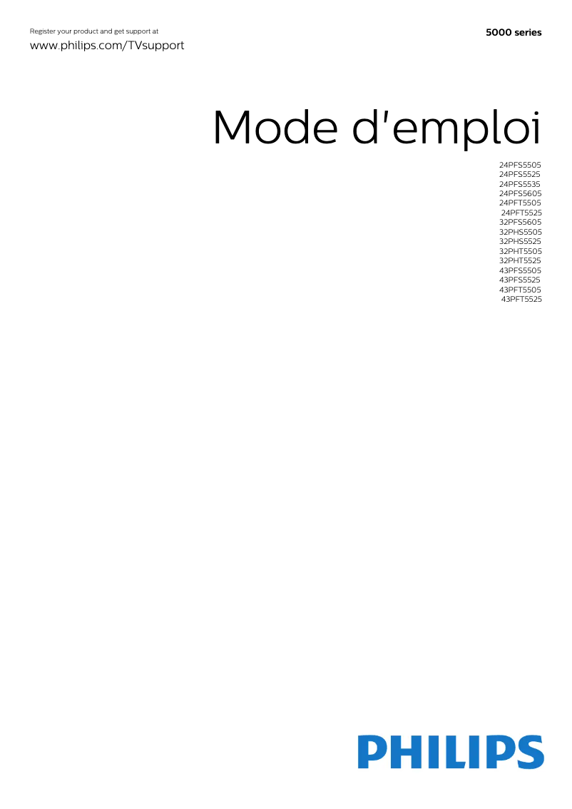 Imagen de la primera página del manual del dispositivo 24PFT5505