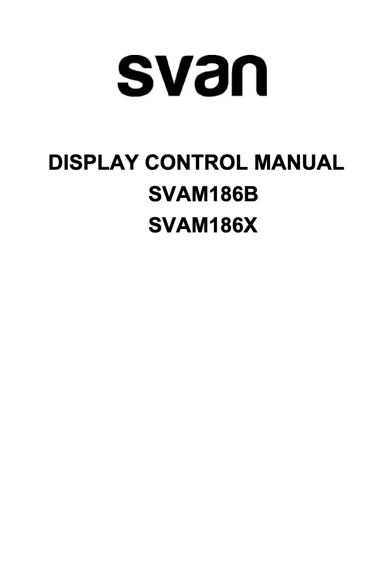 Página 1 del manual Manual de usuario SVAN SVAM186X