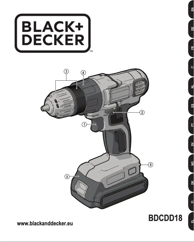 Página 1 del manual Manual de usuario Black & Decker BDCDD18N
