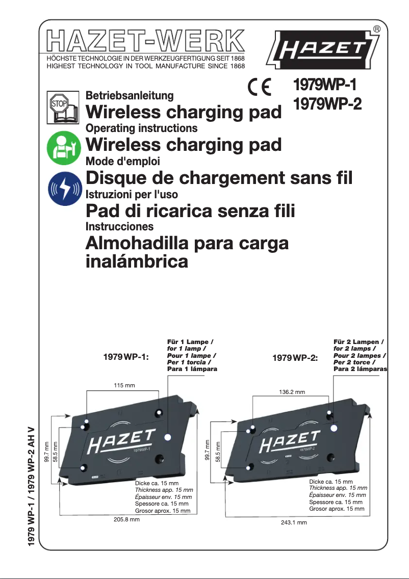 Imagen de la primera página del manual del dispositivo 1979WP-1