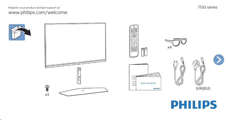 Imagen de la primera página del manual del dispositivo 55PUK7150