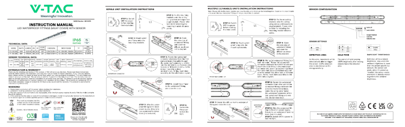 Imagen de la primera página del manual del dispositivo VT-150148S